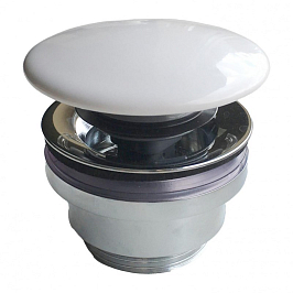 DR.1/WHT Донный клапан с керамической крышкой для раковин PLAZA