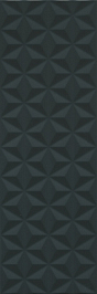 12121R Диагональ черный структура обрезной 25х75 керамическая плитка