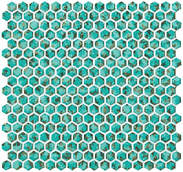 Dwell Turquoise Hexagon Gold (6DHT) керамическая плитка