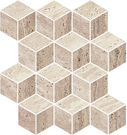 KMD2MSM019BR Про Травертин мозаичный микс матовый обрезной 34,5x37x0,9 декор