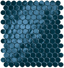 Мозаика Glim Blu Navy Round Mosaico Brillante (fROH)