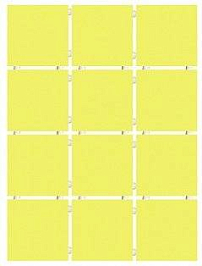 1233 Конфетти желтый блестящий полотно 30х40 из 12 частей 9.9х9.9