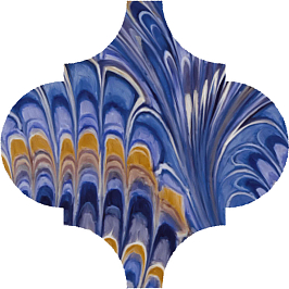 VT/A624/65000 Арабески Венеция синий матовый 6,5x6,5x0,69 декор