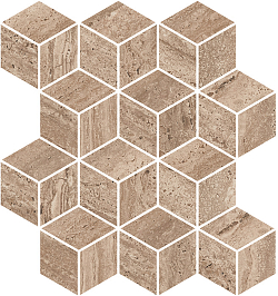 KMD2MSM018BR Про Травертин мозаичный коричневый светлый матовый обрезной 34,5x37x0,9 декор