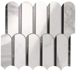 Мозаика Roma Gold Carrara Superiore/Nero Elegante Archs Mosaico (fQKP)