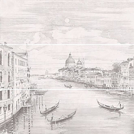 12109R/3x/3F Панно Город на воде Venice, 3 части 25х75, обрезной (размер каждой части) 75*75