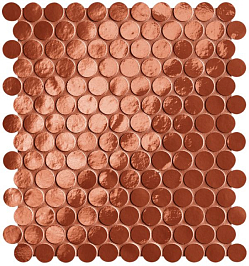 Мозаика Glim Rosso Cuore Round Mosaico Brillante (fRON)